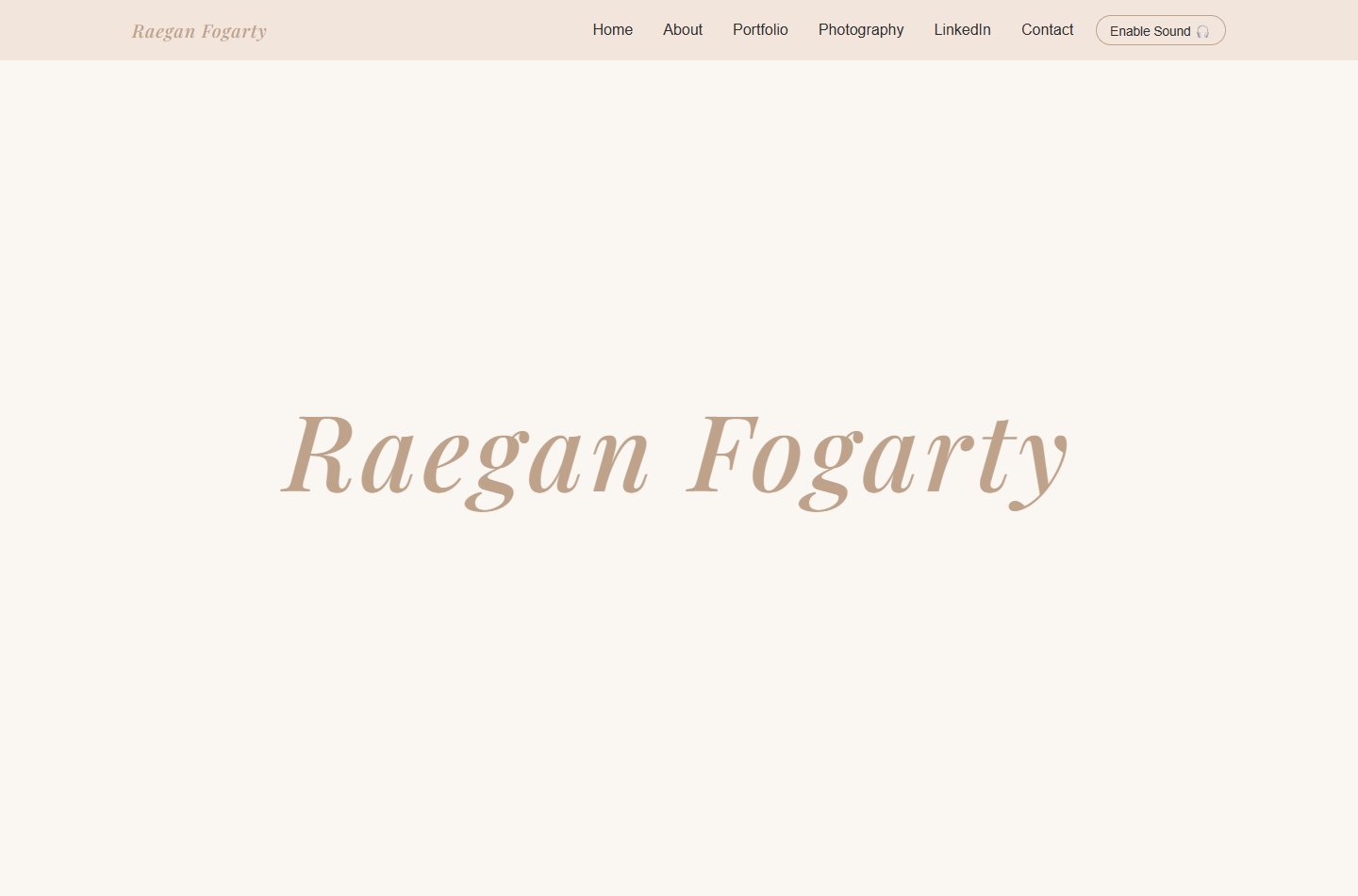 Screenshot of Raegan Fogarty website